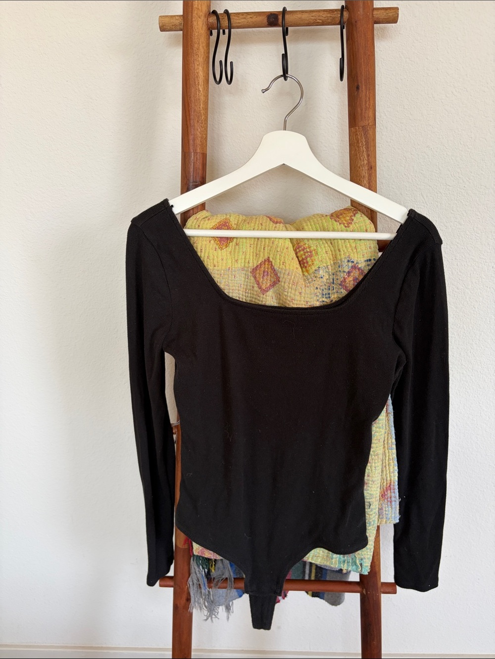 Madewell Black Scoop-Neck Long-Sleeve Bodysuit